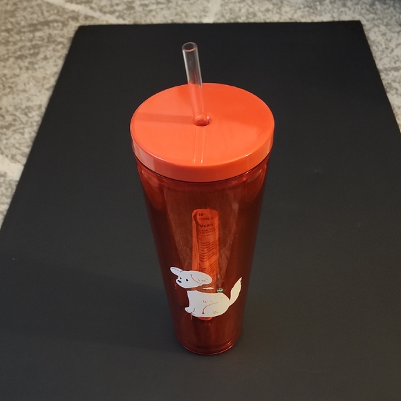 Starbucks 2025 Holiday Collectors Red With White Puppy Cold Cup W/Straw. NWT
